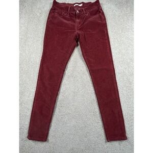 Levi's 710 Super Skinny Pants Womens 29 Burgundy Corduroy Casual Everyday Wear